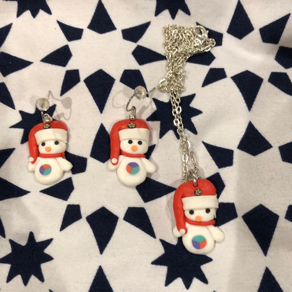 Kids christmas necklace and earring set